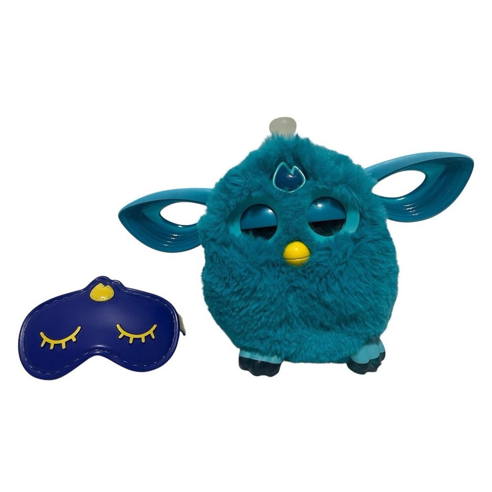 Furby Connect Teal Blue with Sleep Mask Bluetooth 2016 Hasbro B6084 TESTED WORKS